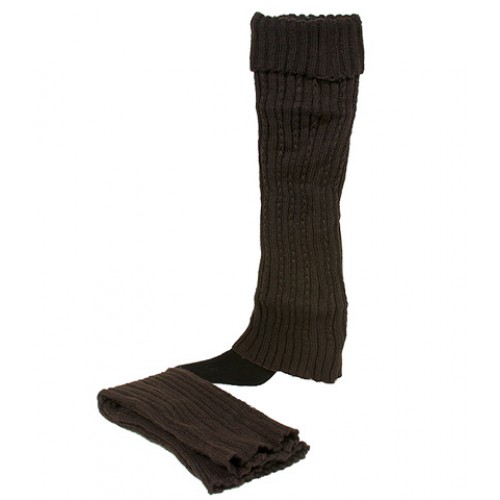 Socks/ Leg Warmers - Knitted Leg Warmers - Brown  - SK-LG028BN